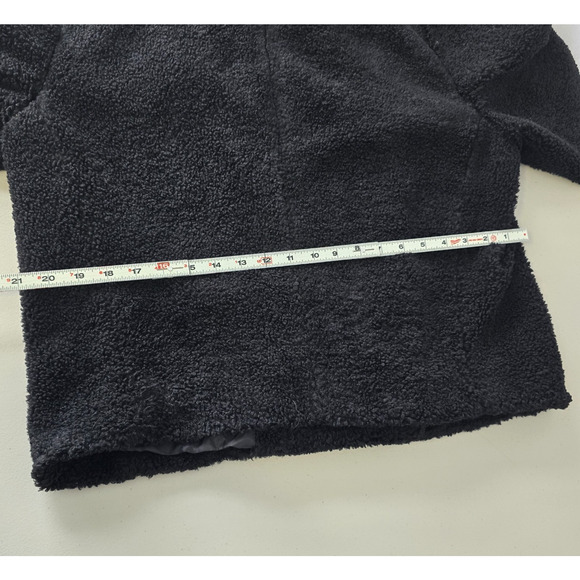 INC International Concepts Sherpa Jacket Women's L Black Wrap Button Crop NWT - Picture 11 of 14